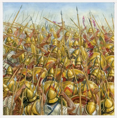 Griekse Oudheid: Slag bij Leuctra (371 v.Chr.) tussen Thebe en de Spartanen door Giuseppe Rava
