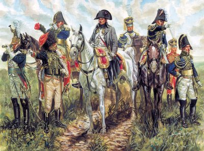 Portret van Napoleon I en zijn staf - Illustratie door Giuseppe Rava door Giuseppe Rava
