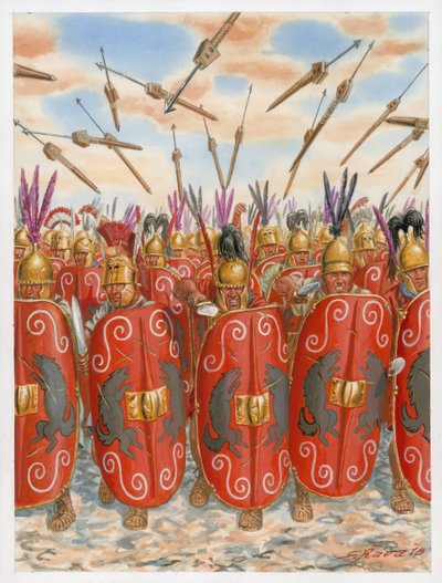 Republikeinse Romeinse legionairs in gevecht door Giuseppe Rava