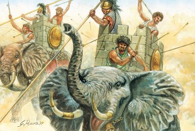 Romeinse Oudheid: de olifanten van Hannibal (Illustratie door Giuseppe Rava) door Giuseppe Rava
