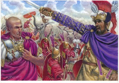 Scipio Africanus en Hannibal (Illustratie door Giuseppe Rava) door Giuseppe Rava
