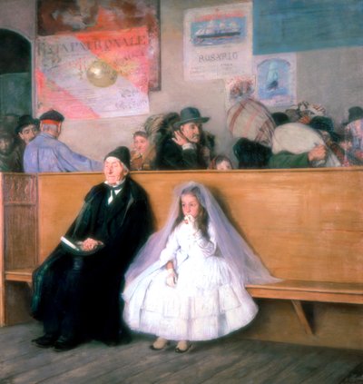 Op het station, ca. 1870-1900 door Giuseppe Ricci