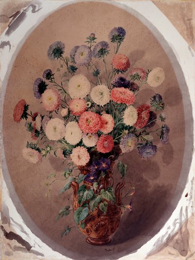 Bosje madeliefjes. Aquarel door Giuseppe Roda (19e eeuw) 1863. Genes, Galleria d