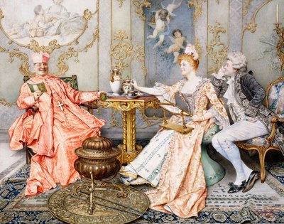 Het Theekransje door Giuseppe Signorini