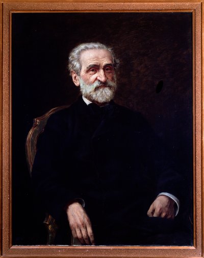 Portret van Giuseppe Verdi (1813-1901) Italiaanse componist. Bologna, civico museo musicale door Giuseppe Tivoli