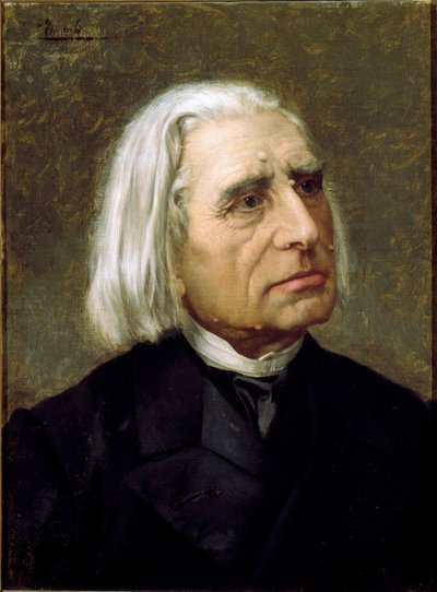 Portret van de Hongaarse componist en pianist Franz Liszt (1811-1886) door Giuseppe Tivoli