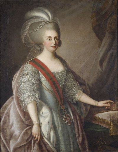 Koningin Maria I van Portugal, de Vrome (of de Gekke) door Giuseppe Troni