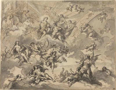 Apollo en de Muzen door Giuseppe Valeriani