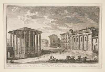 Ruïnes bij de Ponte Palatino door Giuseppe Vasi