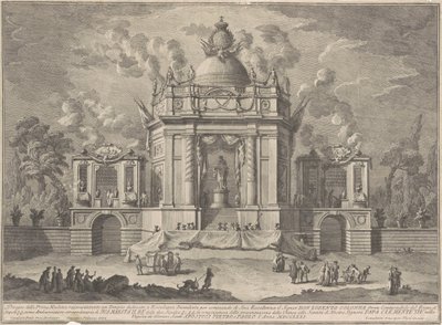 De Prima Macchina voor de Chinea van 1771: De Tempel van Asclepius, 1771 door Giuseppe Vasi