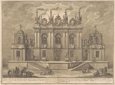 De Seconda Macchina voor de Chinea van 1775: Een stierengevecht door Giuseppe Vasi