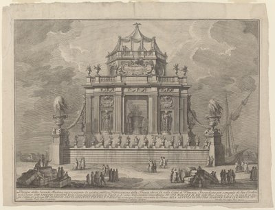 De voorbereiding van Theriac in Venetië, voor het "Chinea"-festival door Giuseppe Vasi after Giuseppe Palazzi