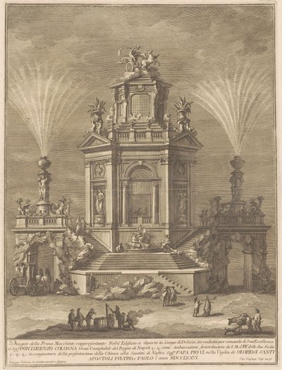 De Prima Macchina voor de Chinea van 1776: Een Plezierpaleis door Giuseppe Vasi, after Giuseppe Palazzi