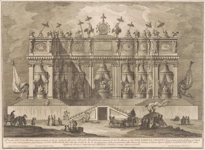 De Prima Macchina voor de Chinea van 1772: Een gebouw gewijd aan de Chinese filosofie door Giuseppe Vasi, after Giuseppe Palazzi, after Paolo Posi
