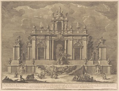 De Prima Macchina voor de Chinea van 1774: Hercules en de Draak in de Tuin van de Hesperiden door Giuseppe Vasi, after Giuseppe Palazzi, after Paolo Posi
