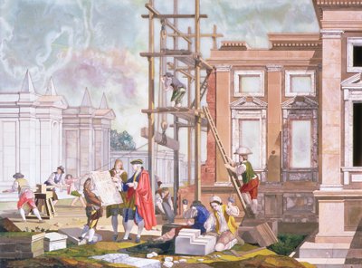 Architectuur, uit een serie van vier die de schone kunsten illustreren, c.1780 door Giuseppe Zocchi