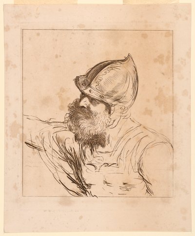 Hoofd van een soldaat door Giuseppe Zocchi