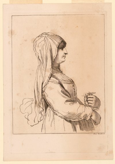 Vrouw met een rozenkrans door Giuseppe Zocchi