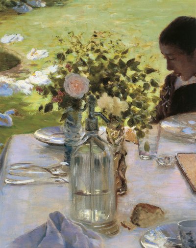 Ontbijt in de tuin door Giuseppe or Joseph de Nittis
