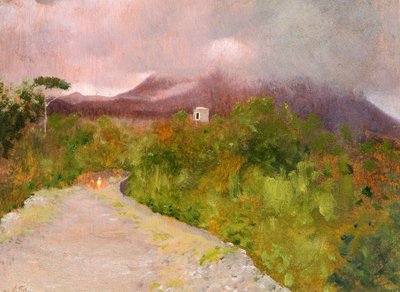 Fumarole van de Vesuvius, circa 1871, door Giuseppe De Nittis door Giuseppe or Joseph de Nittis