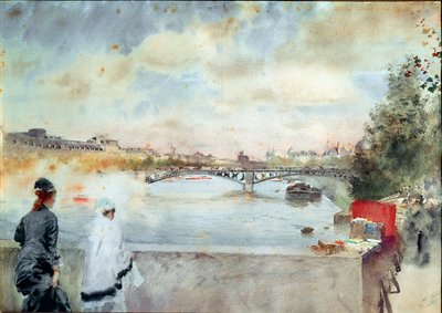 De oevers van de Seine door Giuseppe or Joseph de Nittis