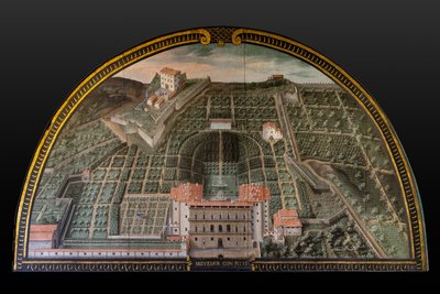 Palazzo Pitti, Tuinen van Buboli en Fort Belvedere in Florence door Giusto Utens