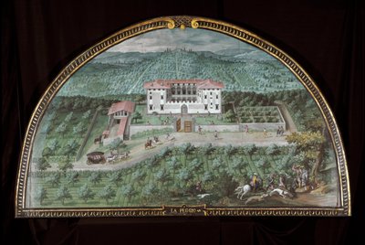 Uitzicht op Villa La Peggio nabij Florence, Italië door Giusto Utens