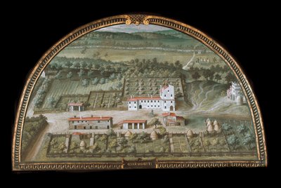 Uitzicht op Villa di Colle Salvetti bij Livorno, Italië door Giusto Utens