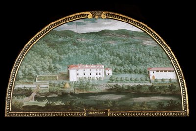 Uitzicht op Villa di Seravezza bij Massa Carrara, Italië door Giusto Utens