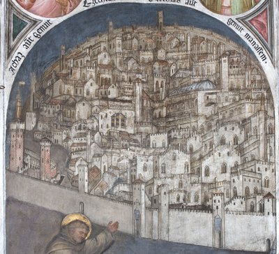 Veduta di Padova nel trecento - Basilica di Sant Antonio door Giusto de Menabuoi