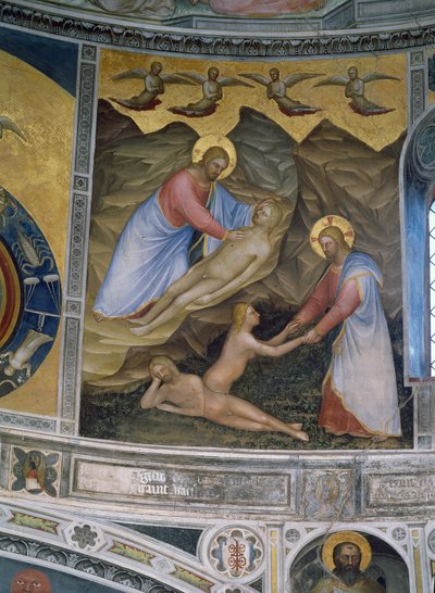 De schepping van Adam en Eva door Giusto di Giovanni de Menabuoi