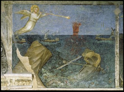 De tweede engel van de Apocalyps creëert een storm door Giusto di Giovanni de Menabuoi
