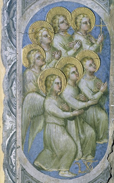 De zeven engelen van de Apocalyps ontvangen de zeven flessen, 1360-70 door Giusto di Giovanni de Menabuoi