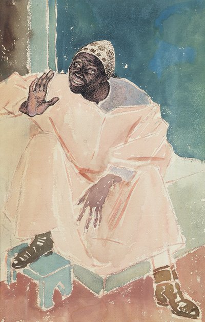 Zittende Marokkaan, 1936 door Glyn Warren Philpot