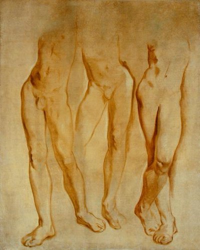 Drie studies van een mannelijk naakt door Glyn Warren Philpot