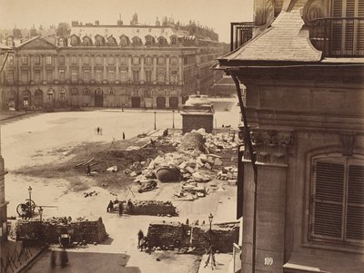 De Place Vendome in Parijs na de vernietiging van de kolom door Gobinet de Villecholle Francois Marie Louis Alexandre) Franck (Franck