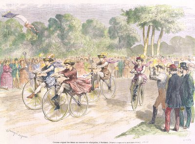 Originele Kostuums voor de Velocipede Race in Bordeaux door Godefroy Durand