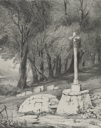 Kruis op de weg van Clermont naar Royal, 1831 door Godefroy Engelmann