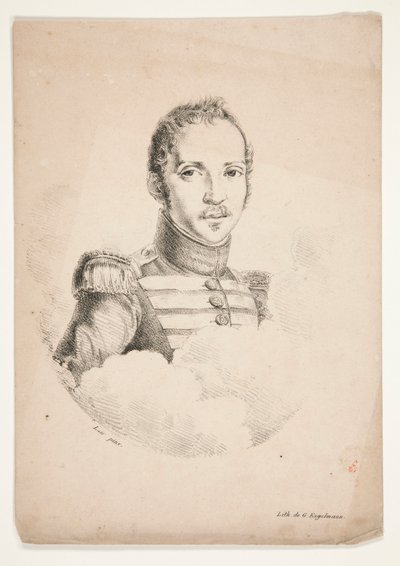 Onbekend (Borstbeeldportret van een soldaat) door Godefroy Engelmann