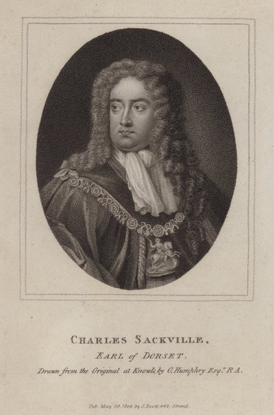 Charles Sackville, 6e graaf van Dorset, Engelse dichter en hoveling door Godfrey (after) Kneller