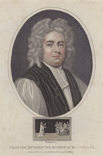 Francis Atterbury, bisschop van Rochester (gekleurde gravure) door Godfrey (after) Kneller