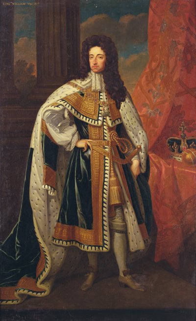 Koning Willem in staatsgewaden, ca.1690 door Godfrey (after) Kneller