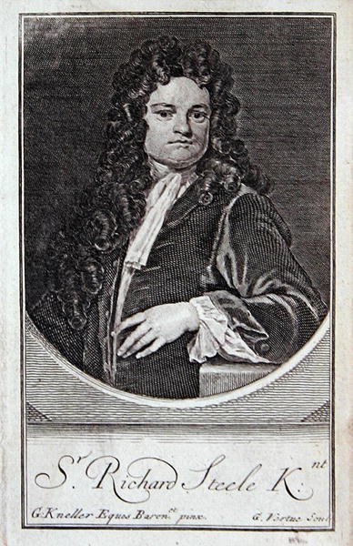Portret van Richard Steele, frontispice van 
