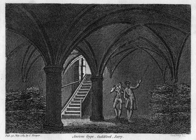 Oude crypte, Guildford, Surrey, 1785 door Godfrey