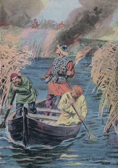 Hereward the Wake steekt het riet in brand door Godfrey C. Hindley