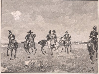 Napoleon en zijn gevolg in Boulogne AD 1803 door Godfrey C. Hindley