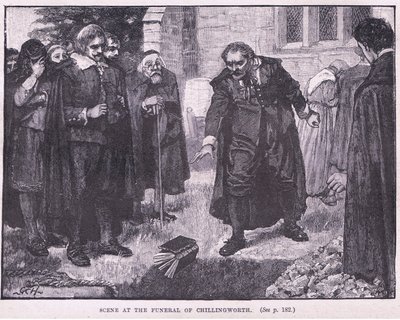 Scène bij de begrafenis van Chillingworth AD 1644 door Godfrey C. Hindley