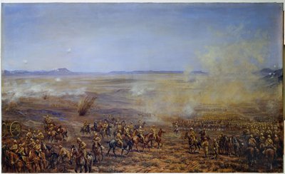 De Vooruitgang van de Cavaleriebrigade van French om Kimberley te Ontzetten, 13 februari 1900 door Godfrey Douglas Giles
