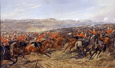 De aanval van de zware brigade bij de Slag om Balaclava, 25 oktober 1854, 1897 door Godfrey Douglas Giles