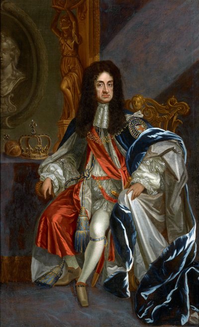 Portret van Karel II van Engeland (1630-1685), in de gewaden van de Orde van de Kousenband door Godfrey Kneller